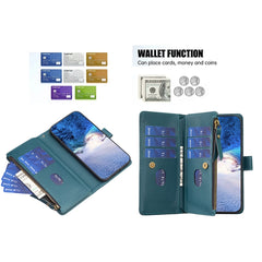 9 ranuras para tarjetas con cremallera, fund...