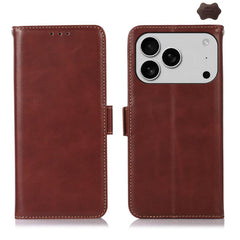 Estuche para teléfono de cuero de vaca con c...