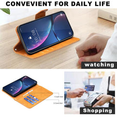 Estuche para teléfono de cuero con tapa de c...