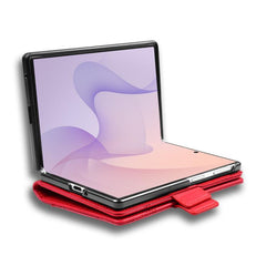 AZNS Funda de cuero con tapa magnética con t...
