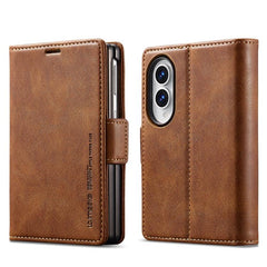 LC.IMEEKE RFID Funda de cuero antirrobo para...