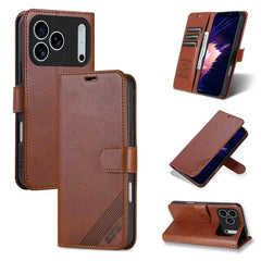 AZNS Estuche para teléfono de cuero con text...