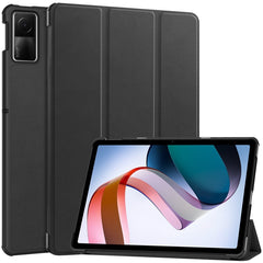 Estuche para tableta de cuero con tres plieg...