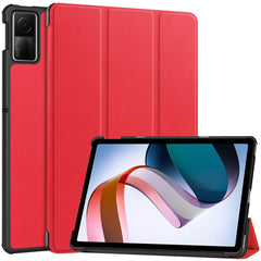 Estuche para tableta de cuero con tres plieg...