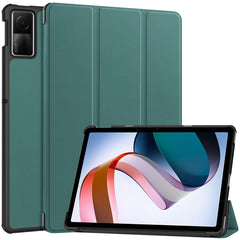 Estuche para tableta de cuero con tres plieg...
