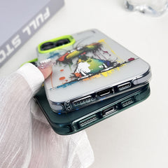 Caja del teléfono de la pintura al óleo anim...