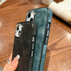 Funda de teléfono Magsafe de cuero lateral  ...