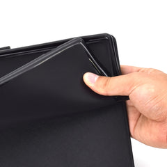Estuche de cuero con tapa horizontal con tex...