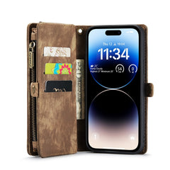 CaseMe 008 Funda de cuero multifuncional des...