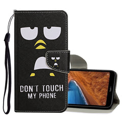 Estuche de cuero con tapa horizontal con pat...