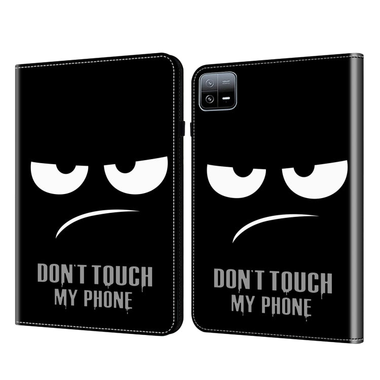 Funda para tableta de cuero pintado con text...