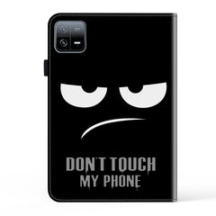 Funda para tableta de cuero pintado con text...