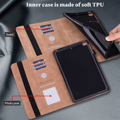 Funda para tableta de cuero pintado con text...