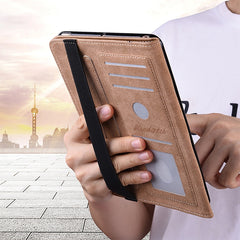 Funda para tableta de cuero pintado con text...