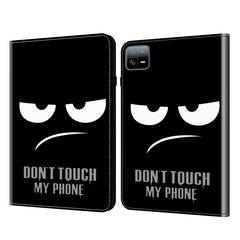 Funda para tableta de cuero pintado con text...