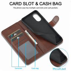 LC.IMEEKE Funda de cuero con tapa horizontal...