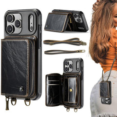 Funda para teléfono de cuero con billetera c...