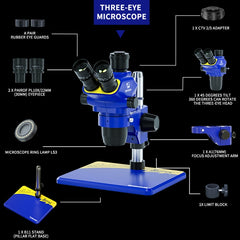 Microscopio estéreo Trinocular de vídeo HD c...