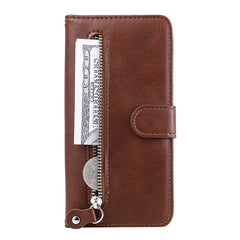 Funda de cuero con tapa horizontal y cremall...