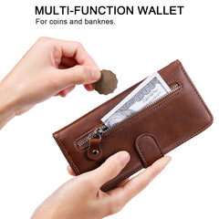 Funda de cuero con tapa horizontal y cremall...