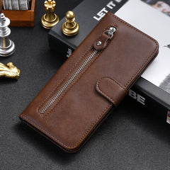 Funda de cuero con tapa horizontal y cremall...