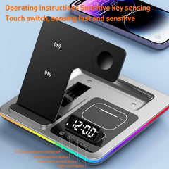 A93 15W 5 en 1 Soporte para teléfono de escritorio con cargador inalámbrico