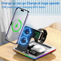 A93 15W 5 en 1 Soporte para teléfono de escritorio con cargador inalámbrico