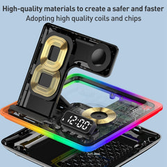 A93 15W 5 en 1 Soporte para teléfono de escritorio con cargador inalámbrico