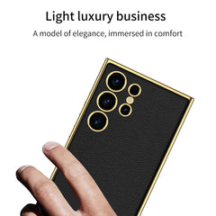 GKK Plating TPU + Funda de cuero para teléfo...