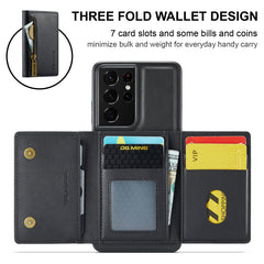 DG.MING M5 Series Zip RFID Funda de cuero de...