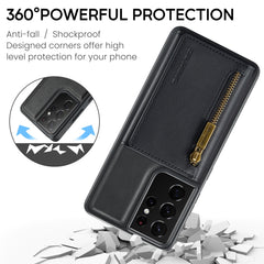 DG.MING M5 Series Zip RFID Funda de cuero de...