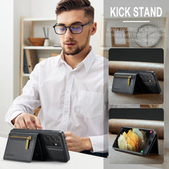 DG.MING M5 Series Zip RFID Funda de cuero de...