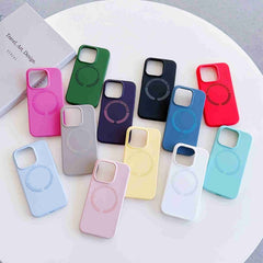 Funda para teléfono de silicona líquida magn...