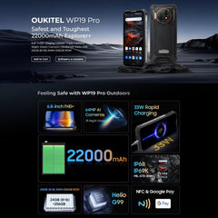 Oukitel WP19 Pro, 6,8 pulgadas MediaTek Heli...