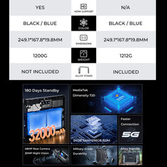OUKITEL RT7 TITAN 4G Network IP68/IP69K tabl...