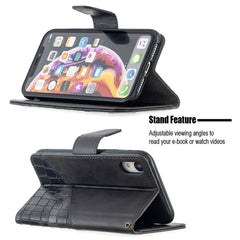 Funda de cuero PU con tapa horizontal y text...