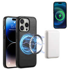 Funda para teléfono MagSafe de cuero con tex...