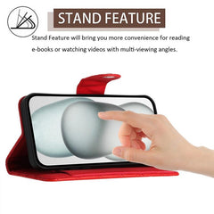 Funda para teléfono de cuero con tapa y text...