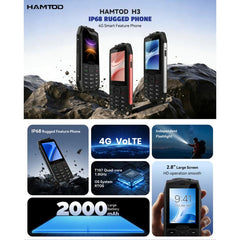 Teléfono resistente HAMTOD H3 / R3T, 2,8 pul...