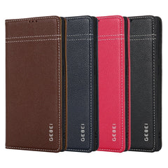 GEBEI Funda para teléfono de cuero con tapa ...