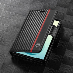 LC.IMEEKE Funda para teléfono de cuero y fib...