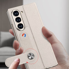 Funda de teléfono de cuero con tapa integrad...