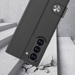 Funda de teléfono de cuero con tapa integrad...