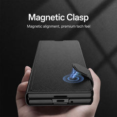 Funda de teléfono de cuero con tapa integrad...