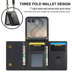 DG.MING M5 Series Zip RFID Funda de cuero de...
