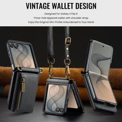 DG.MING M5 Series Zip RFID Funda de cuero de...
