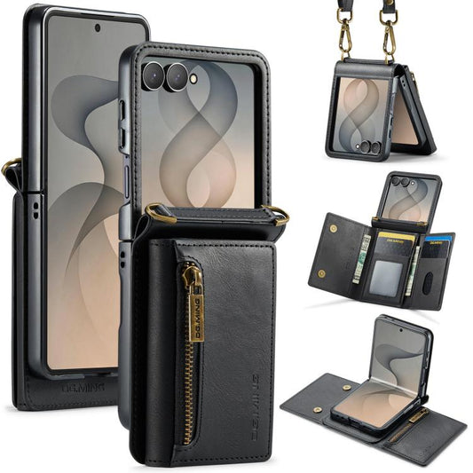 DG.MING M5 Series Zip RFID Funda de cuero de...