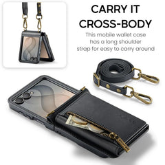 DG.MING M5 Series Zip RFID Funda de cuero de...