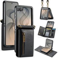 DG.MING M5 Series Zip RFID Funda de cuero de...