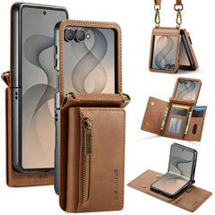 DG.MING M5 Series Zip RFID Funda de cuero de...